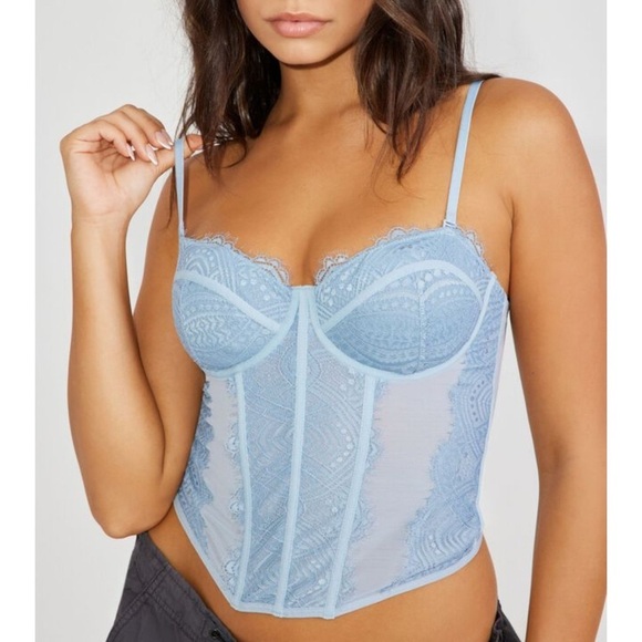 NWOT Garage Chrishell Lace Mesh Bustier Top Size Small - Picture 1 of 4